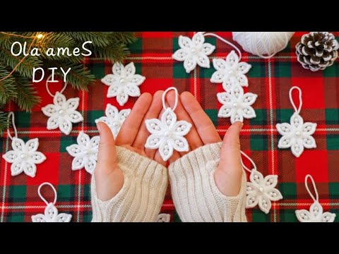 🌟🎄I'll Decorate the Christmas Tree and Give Them to My Friends! DIY Easy Yarn Snowflakes - Christmas