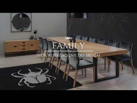 Duży loftowy stół rozkładany Family do 380cm - LISSY