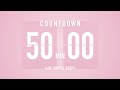 50 Min Countdown Flip Clock Timer / Simple Beeps 🌸🔔