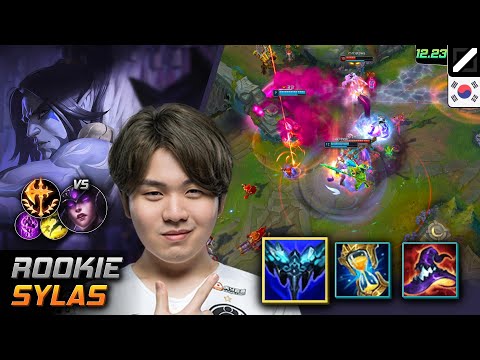 Rookie Mid Sylas Build Everfrost Conqueror - Rookie Sylas Match Highlight - LOL KR 12.23