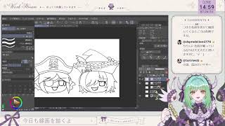 【お絵描き配信／一部AI利用】本調子じゃないけど線画がやりたいんだ