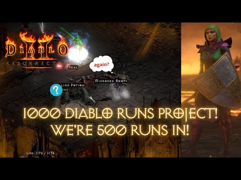 Diablo 2 Resurrected - Part 1 of 2, first 500 runs of 1000 run Chaos Sanctuary! Crazy drops!