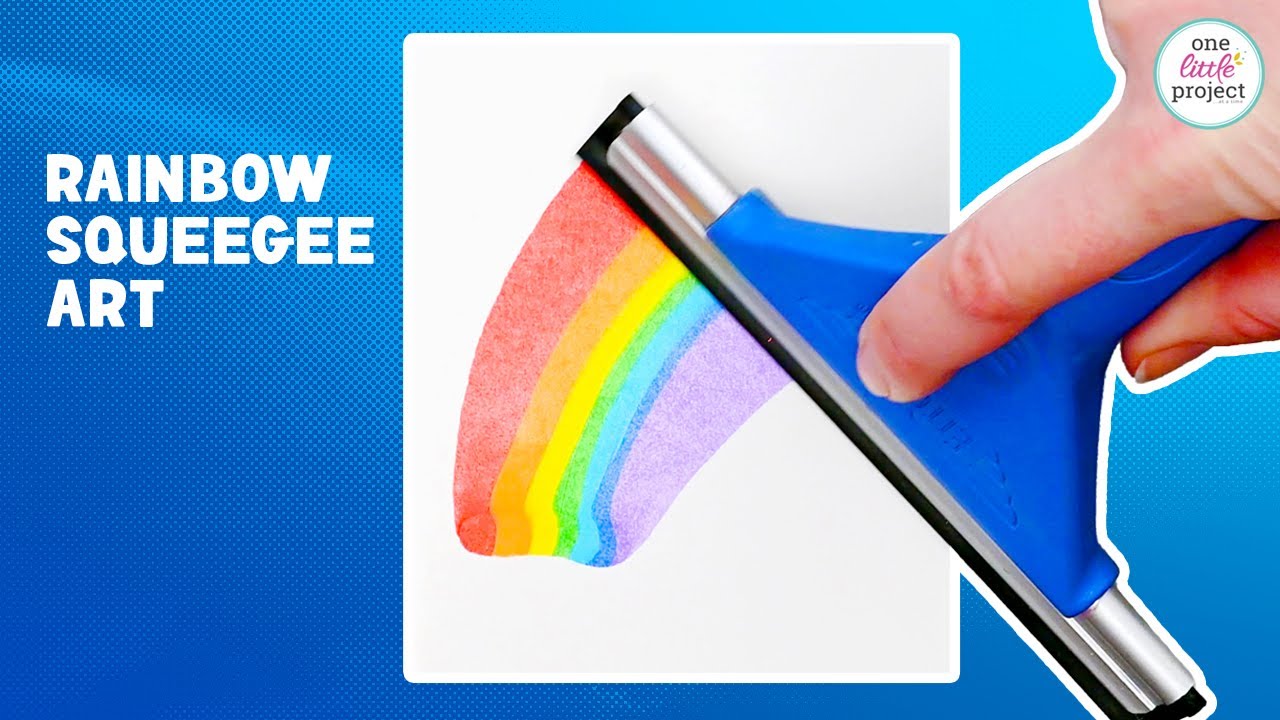 Rainbow Squeegee Painting | Easy Rainbow Squeegee Art