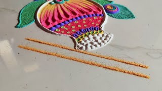 Rangoli Design #687 | Krishna Janmashtami Special Rangoli Design 2020 | DOWNLOAD THIS VIDEO IN MP3, M4A, WEBM, MP4, 3GP ETC