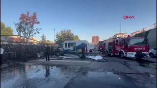 KAYSERİ’DE BELEDİYEYE AİT TEMİZLİK ŞEFLİĞİNDE ÇIKAN YANGINDA 8 ARAÇ HASAR GÖRDÜ