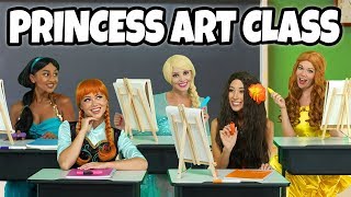 DISNEY PRINCESS ART CLASS. (We play Moana, Belle, Jasmine, Elsa and Anna) Totally TV