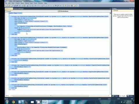 Microsoft Visual Basic 2010 Express: Basic Text Editor