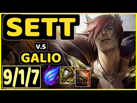SHADY (SETT) vs GALIO - 9/1/7 KDA BOTTOM SUPPORT GAMEPLAY - NA Ranked GRANDMASTER