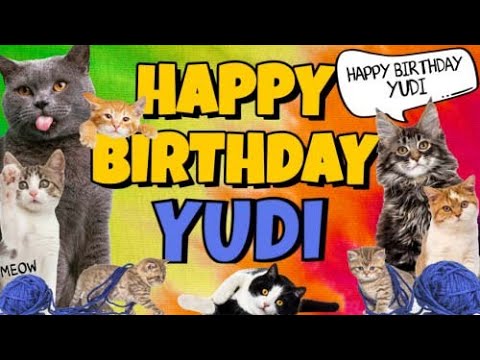 Happy Birthday Yudi! Crazy Cats Say Happy Birthday Yudi (Very Funny)