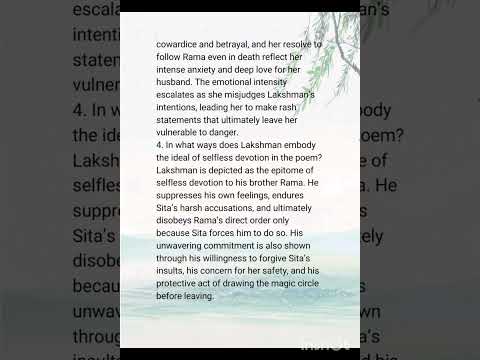 Toru Dutt: ( 1856-77)“ Lakshman” short answer - summary - unit 1 IWE - NEP Syllabus