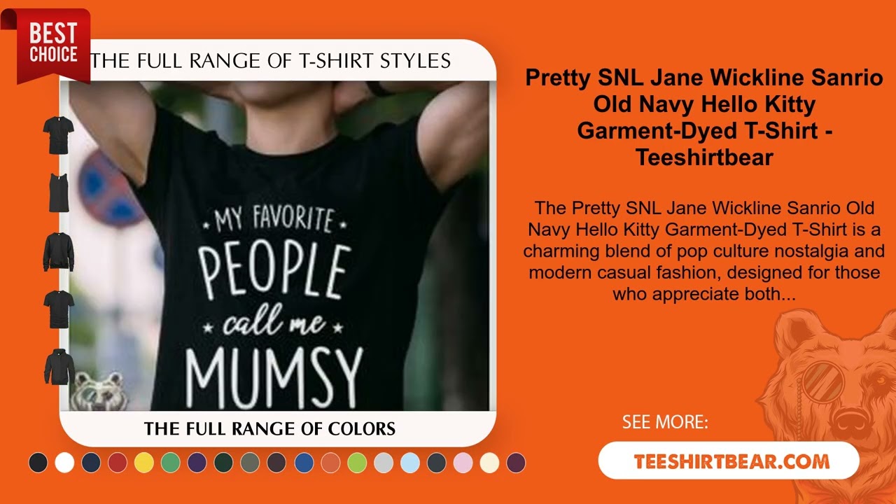 Pretty SNL Jane Wickline Sanrio Old Navy Hello Kitty Garment-Dyed T-Shirt