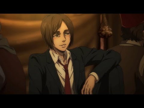 Attack on Titan the final season Eren smiling / drunk