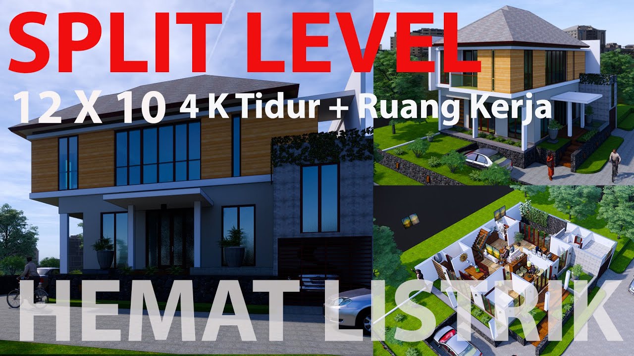 Desain Rumah Tropis Modern Split level, Arsitek Surabaya , Arsitek sidoarjo,Rumah Hemat listrik