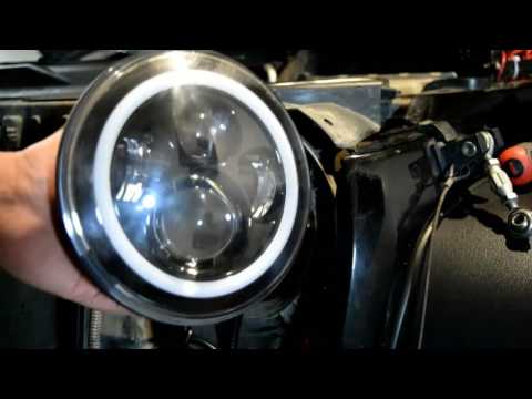 Jeep JK LED projector halo headlight  install