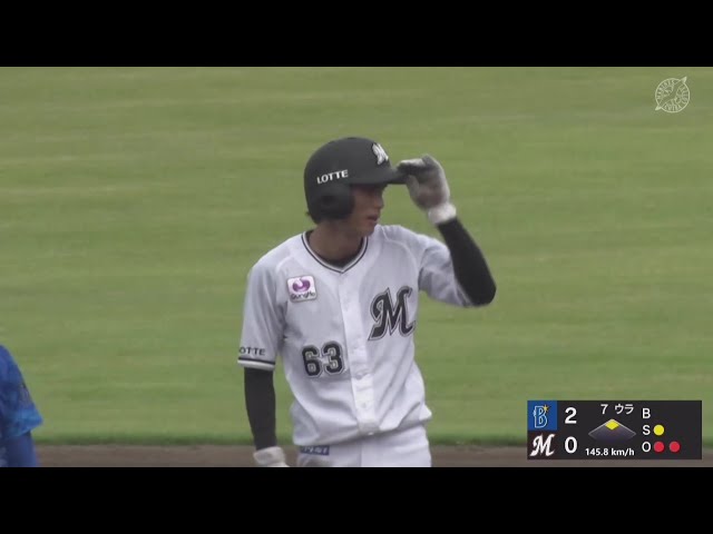 【ファーム】脚で魅せる!! マリーンズ・和田康士朗 警戒されながらも盗塁を決める!! 2025年8月9日 千葉ロッテマリーンズ 対 横浜DeNAベイスターズ