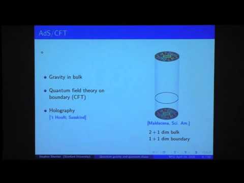 Colloquium, April 14th, 2016 -- Quantum Gravity and Quantum Chaos