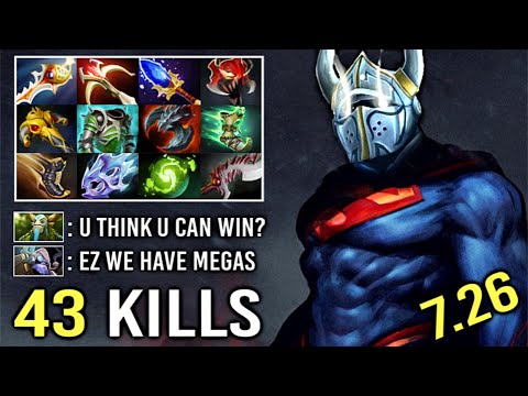 EPIC SUPERMAN 43 Kills Divine Rapier Force Boots Mega-Creeps Trash Talk Comeback Imba 7.26 Dota 2