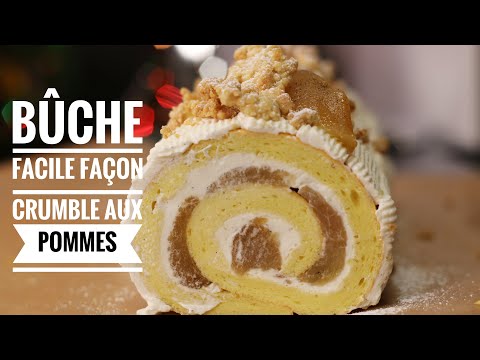 Japanese-Style Apple Crumble Yule Log