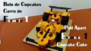 Bolo de Cupcakes Carro de Fórmula 1 - Formula 1 Pull Apart Cupcake Cake -ENGLISH SUBTITLES