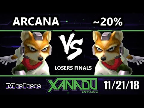 S@X 277 Melee - UMD | ~20% (Fox) Vs. Arcana (Fox) SSBM Losers Finals