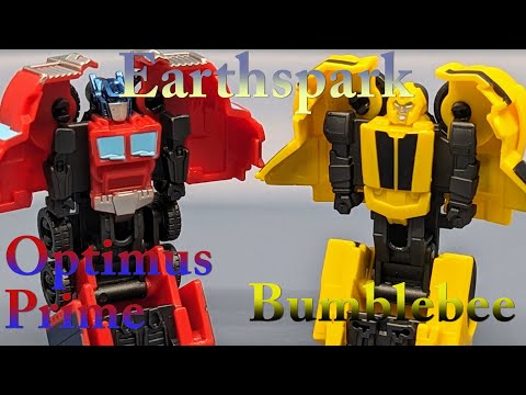 Chuck's Reviews Transformers Earthspark Taticons Optimus Prime and Bumblebee