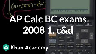 AP Calculus BC Exams: 2008 1 c&d