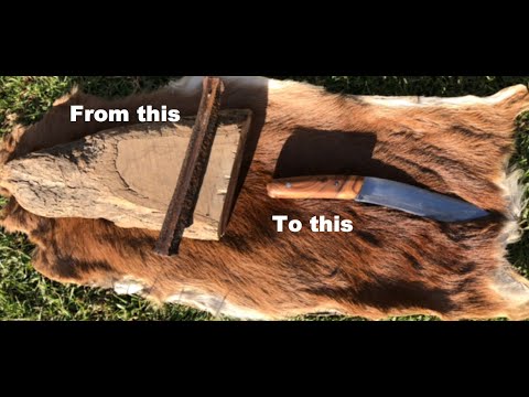 Making a knife from a railway peg/spike