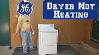 GE dryer step-by-step troubleshooting for no heat or low heat when clothes are still wet or moist