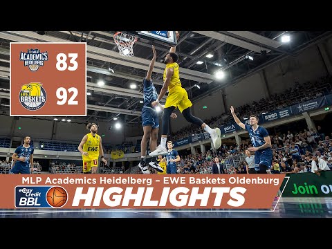 MLP Academics Heidelberg – EWE Baskets Oldenburg 83:92 | Basketball-Bundesliga Highlights