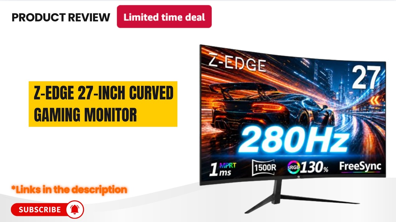 Miniatura da avaliação em vídeo de Monitor Gamer Curvo Z-Edge 27" 200Hz FHD