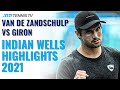 Dramatic Match Up Between Botic Van de Zandschulp & Marcos Giron | Indian Wells 2021 Highlights