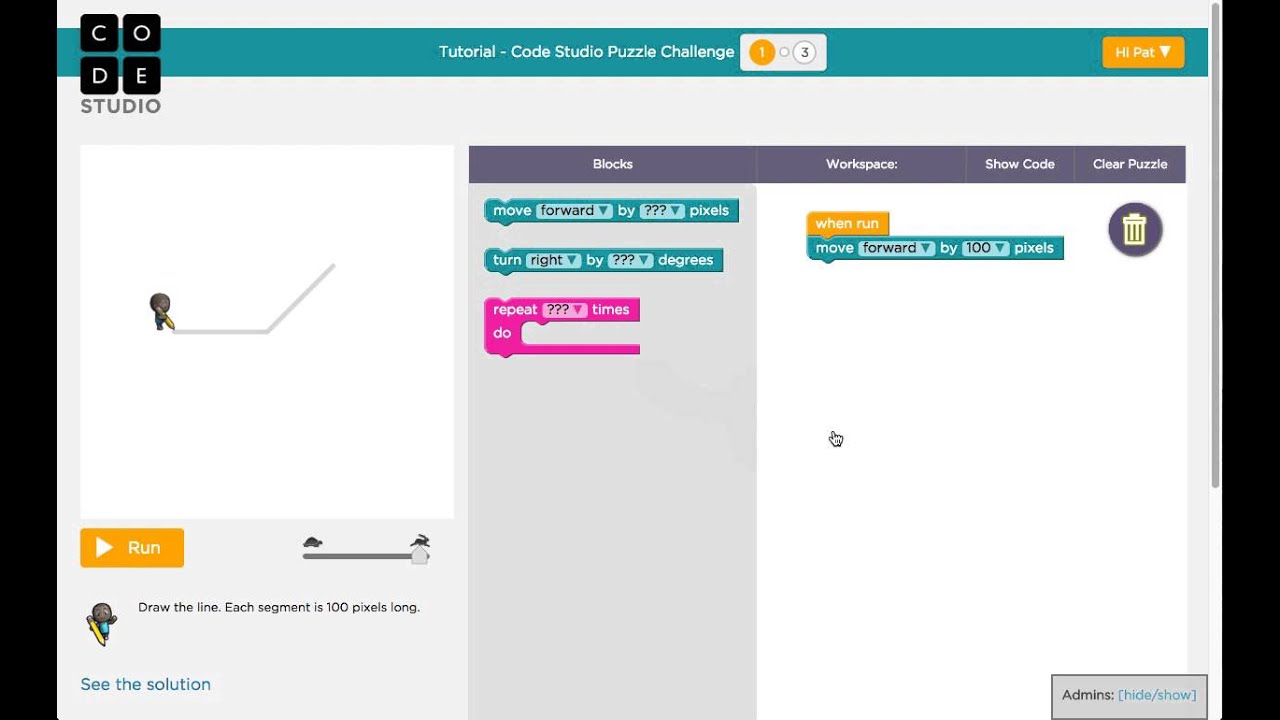 Tutorial Code Studio Puzzle Challenge
