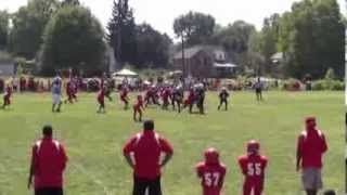 preview picture of video 'BYC Raiders vs YorkTowne  Youth Football Game 2010   #3 Trenis Brown Jr   2nd Year 9 year old QB'