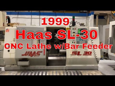Haas SL-30 CNC Lathe with Haas Servo Bar 300 Bar Feeder For Sale