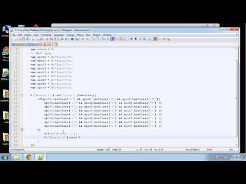 Learn JQuery by making a Tic Tac Toe Game Part 4