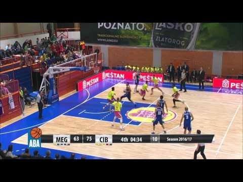Ante Žižić puts down another great dunk! (Mega Leks - Cibona, 4.12.2016)