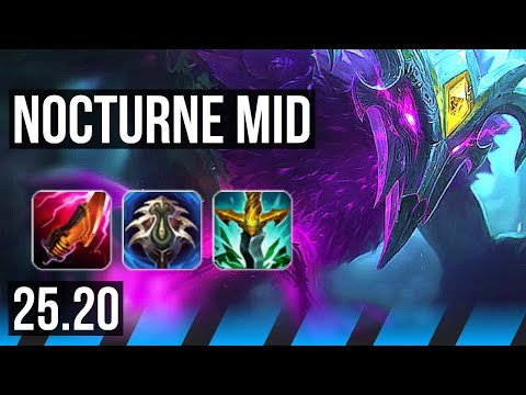 NOCTURNE vs TWISTED FATE (MID) | 11/1/3, Legendary | KR Master | 25.20