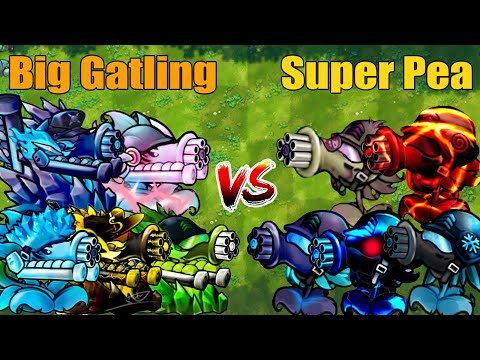 PVZ 1 Fusion 3.0 Challenge!! Team Big Gatling VS Team Super Pea VS 30000 Zombies - Who Will Win?