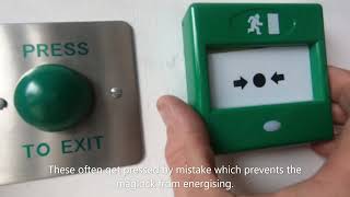 How to reset an emergency door release unit, when call point key isn