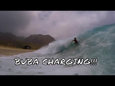 Makaha Boy 11 Yrs old Ripping In Back Yard\\Bodyboarding | A1 Shorebreak On Dry SAND!!!