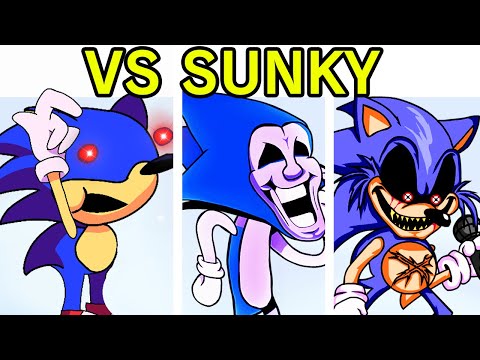 Friday Night Funkin' VS SONIC.EXE 1.5 FULL WEEK + Cutscenes Secret Sunky Milk Song (FNF Mod) Horror