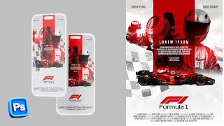 Racing Car Poster Creation in Photoshop
