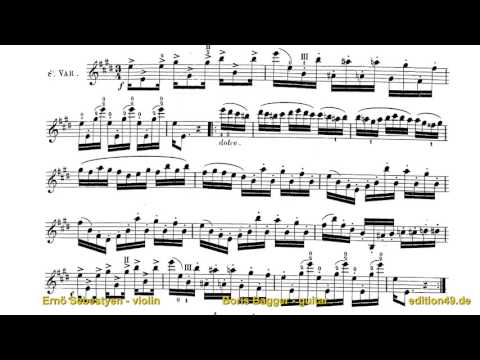 Paganini Barucaba Variations part 1(1-20) Ernö Sebestyen violin Boris Bagger guitar Gitarre