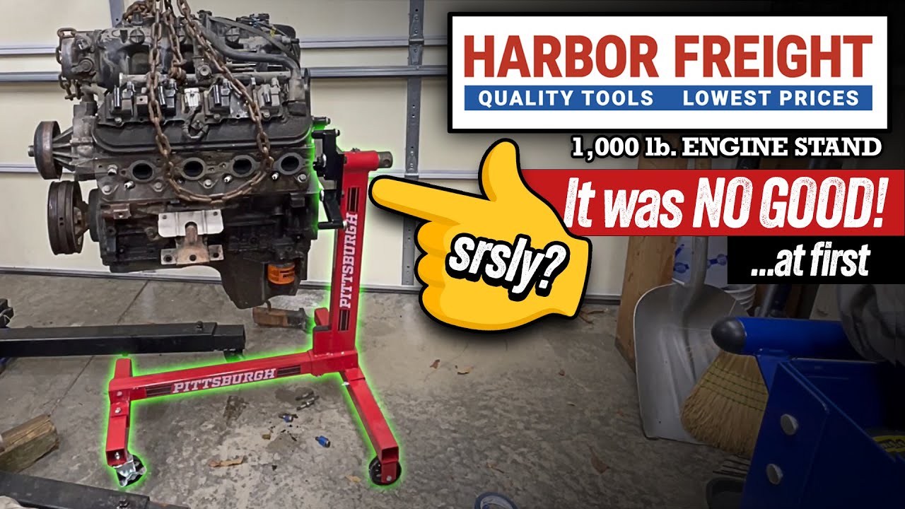 It took two Harbor Freight engine stands to mount my 5.3 engine! - How to mount an engine to a stand