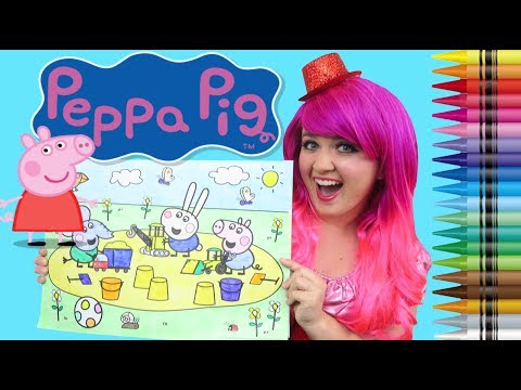 Coloring Peppa Pig George & Friends JUMBO Coloring Pad Crayola Crayons | KiMMi THE CLOWN Video