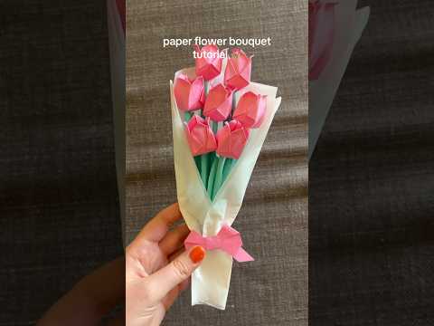 DIY paper tulip bouquet - slow and detailed tutorial (perfect gift for her) #diygift #paperflower