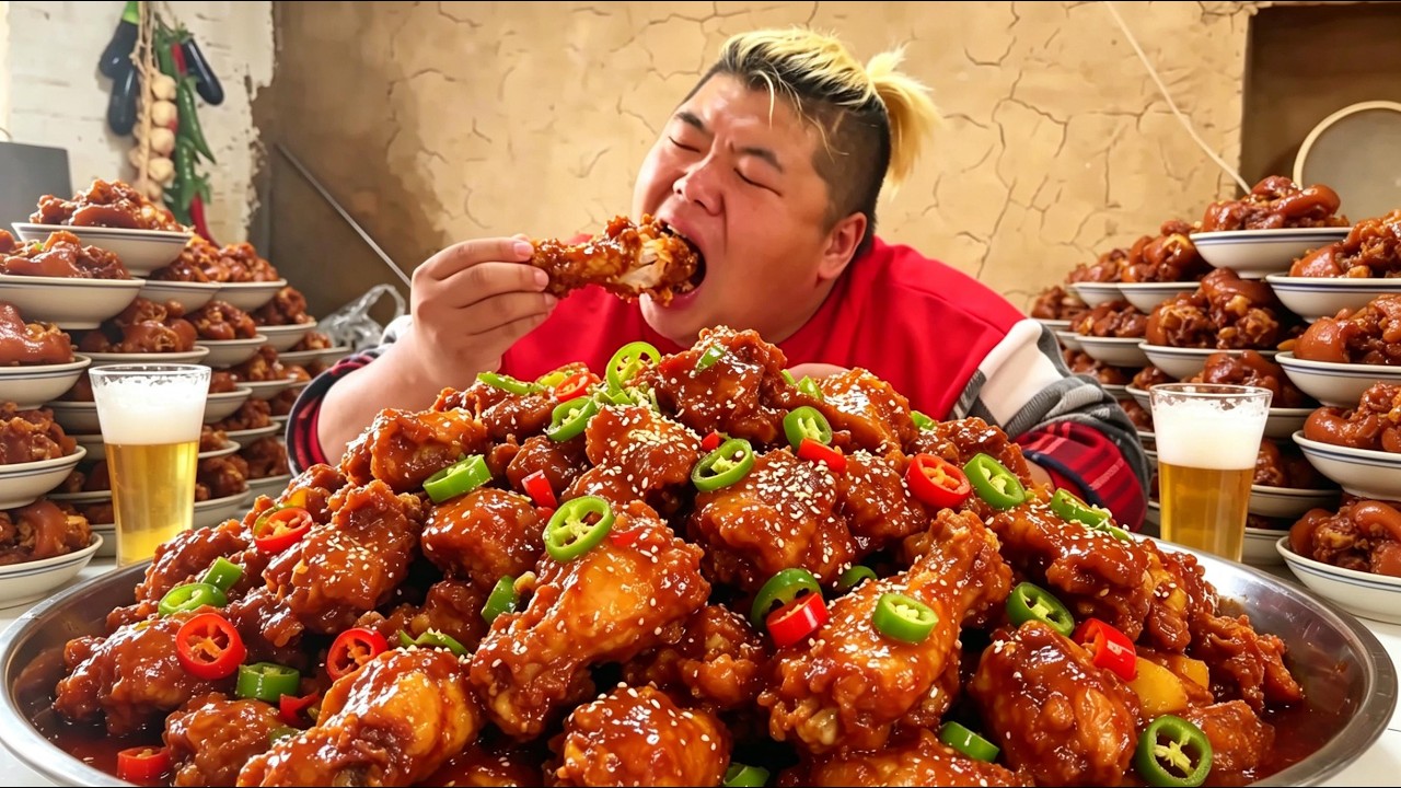 Monkey cooks a big pot of chicken noodles, perfect with cold beer!