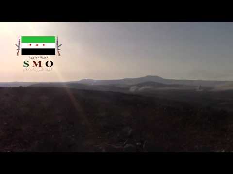 استهداف دشمة لقوات النظام بصاروخ تاو من قبل فرقة الحمزة في تل أحمر في محافظة القنيطرة