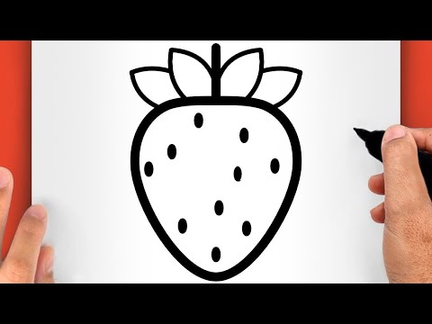 HOW TO DRAW A STRAWBERRY DRAWING STEP BY STEP FOR BEGINNERS (EASY AND SLOW)
