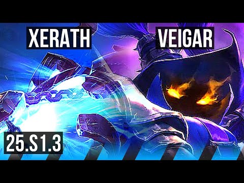 XERATH vs VEIGAR (MID) | Godlike, 7/3/8 | KR Diamond | 25.S1.3